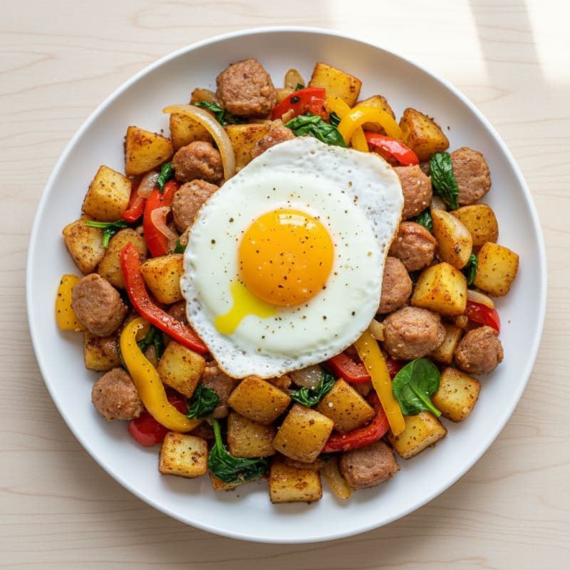 Golden Potato and Sausage Breakfast Skillet