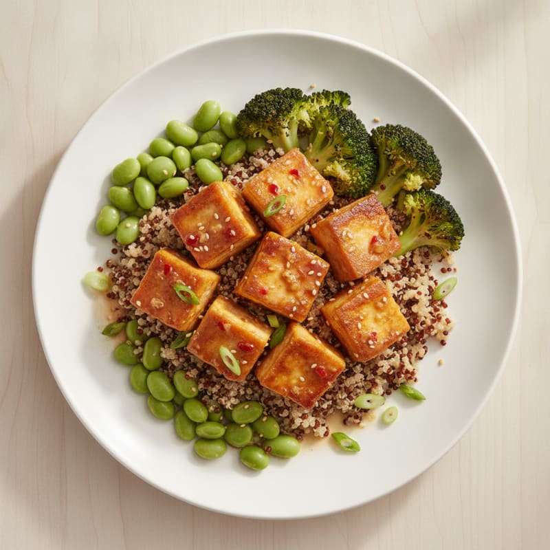 Pan-Seared Tofu with Garlic-Ginger Sauce