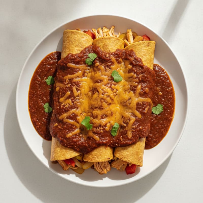Chicken Enchiladas with Ancho Chili Sauce