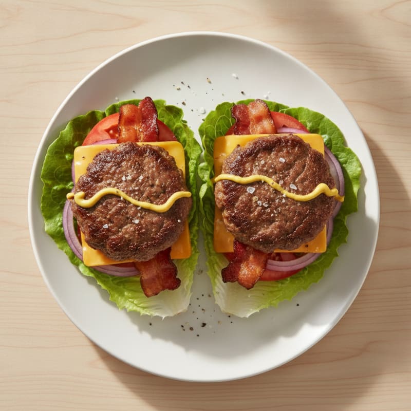 Double Bacon Cheeseburger Lettuce Wraps