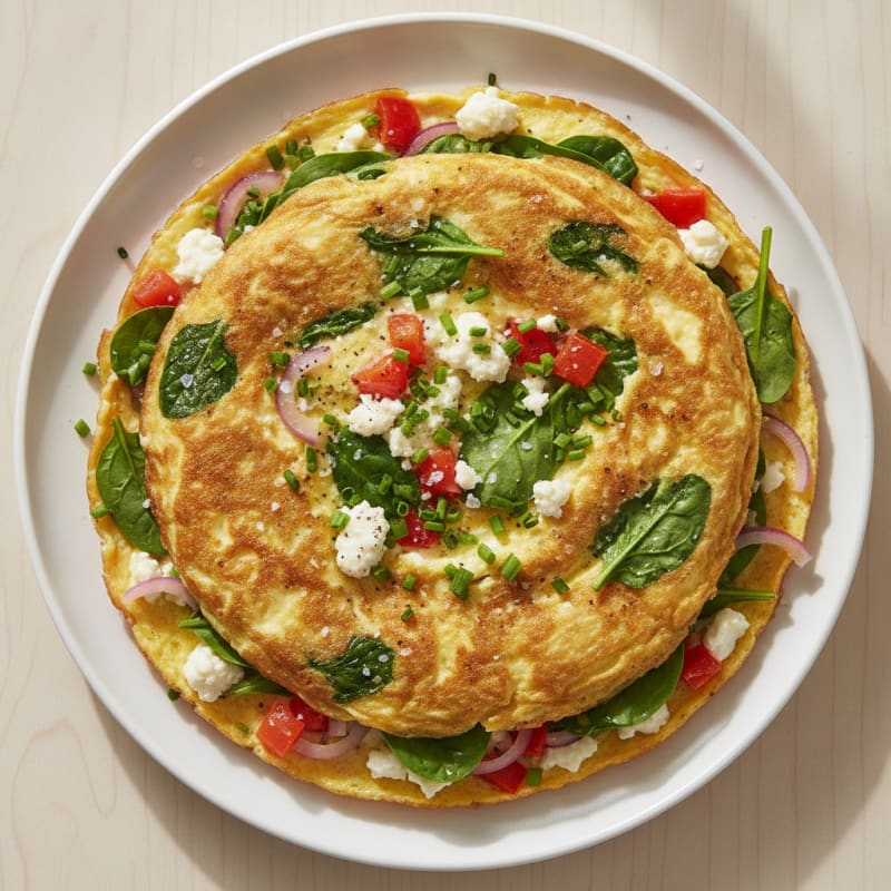 Garden Vegetable Omelet with Feta