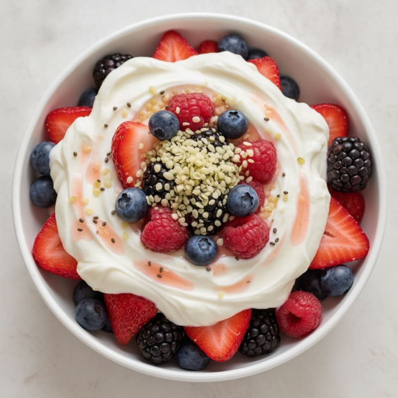 Greek Yogurt Protein Parfait with Mixed Berries