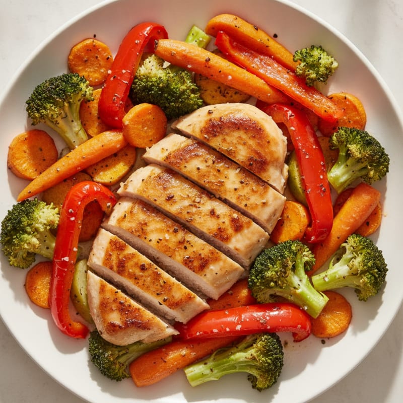 Pan-Seared Chicken with Roasted Vegetables