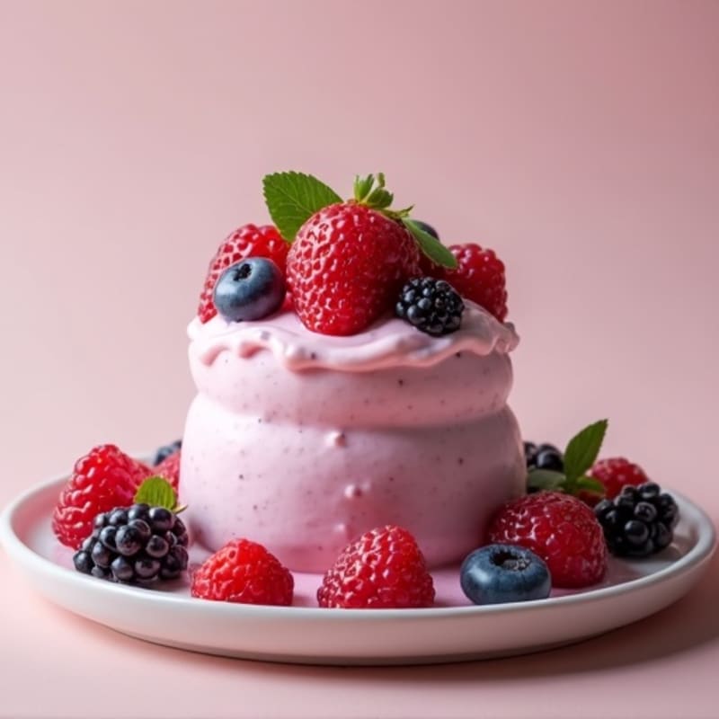 Silky Greek Yogurt Protein Mousse with Mixed Berries