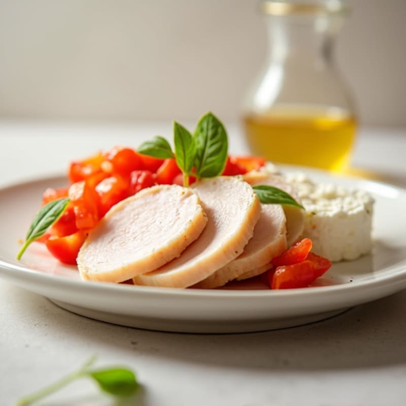 Low-Fat Cottage Cheese with Sliced Turkey Breast