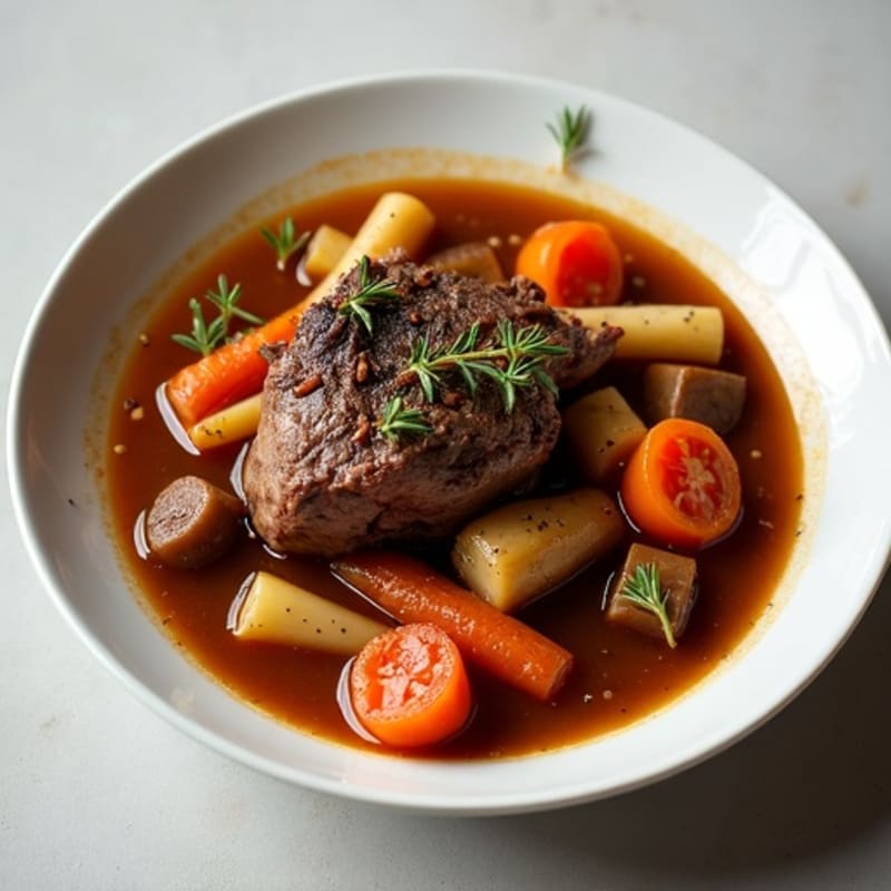 Slow-Cooked Tender Lamb Shank and Root Vegetable Stew