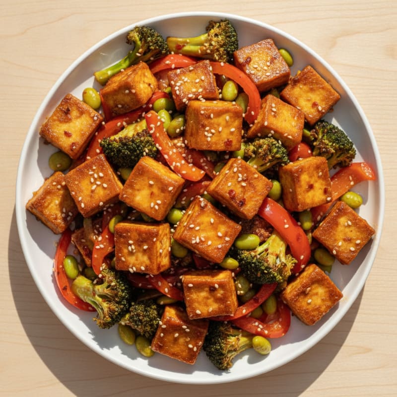 Sesame-Ginger Tofu and Vegetable Stir-Fry