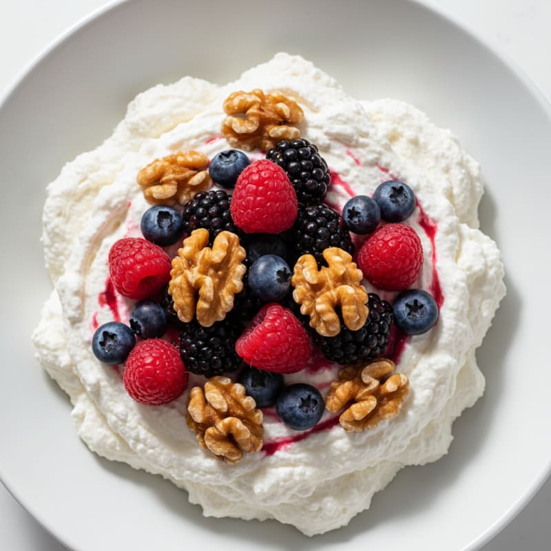 Greek Yogurt Protein Mousse with Mixed Berries