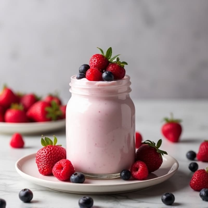 Silky Greek Yogurt Protein Mousse with Mixed Berries