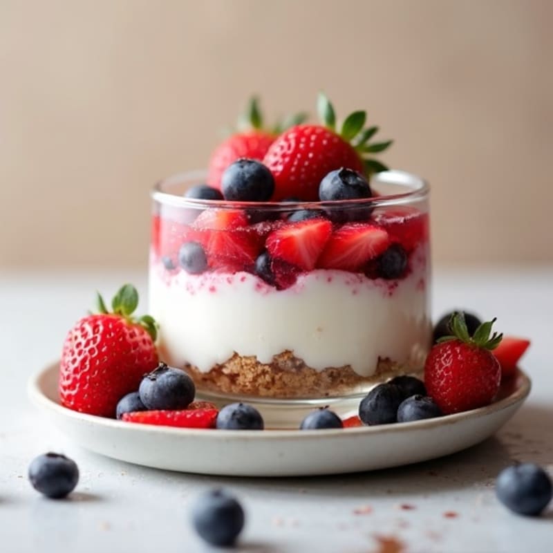 Creamy Cottage Cheese Cheesecake Parfait with Fresh Berries