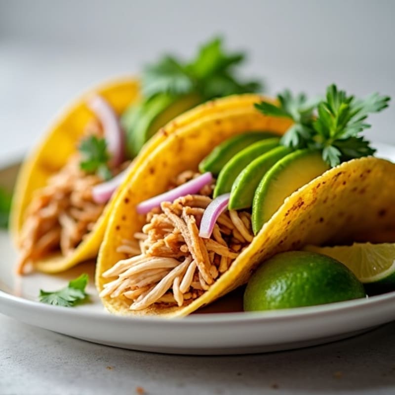 Lime-Cilantro Shredded Chicken Street Tacos
