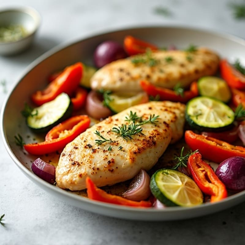Sheet Pan Lemon Herb Chicken with Roasted Vegetables