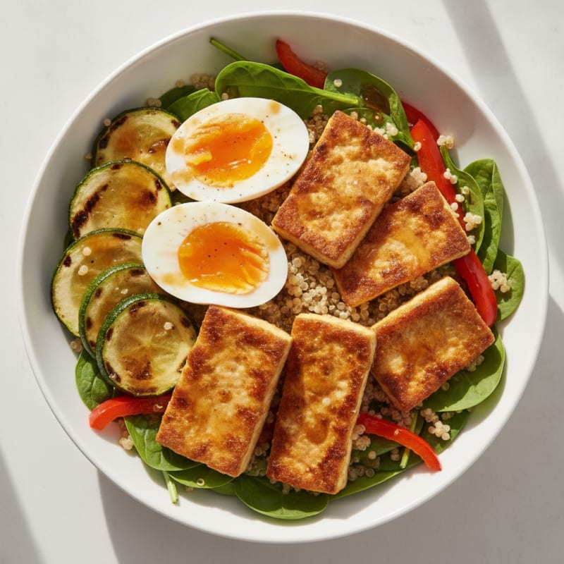 Grilled Tofu and Vegetable Bowl with Quinoa