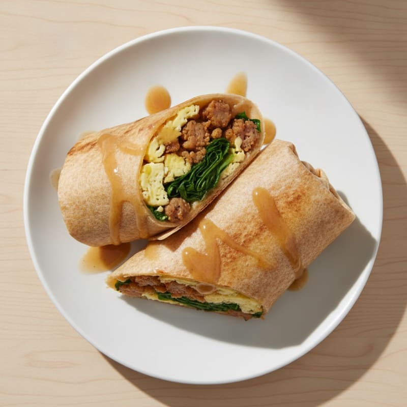 Maple Sausage and Egg Breakfast Burrito