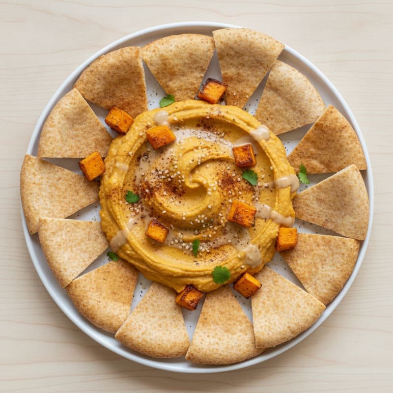 Sweet Potato Hummus with Pita Chips