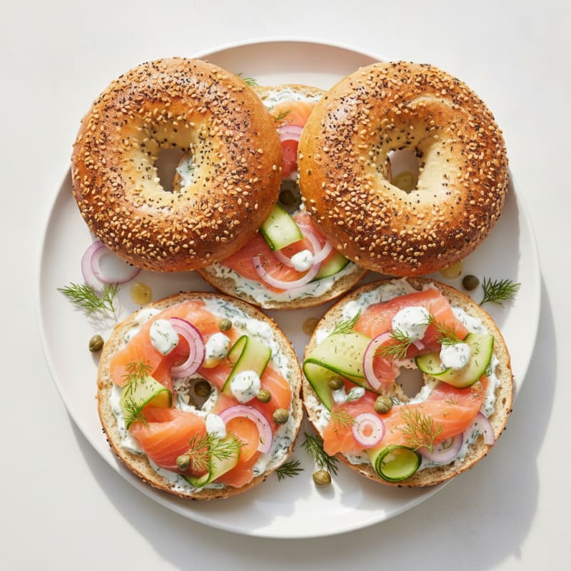 New York Style Bagels with Everything Topping