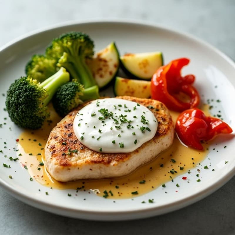 Creamy Spiced Chicken with Roasted Vegetables