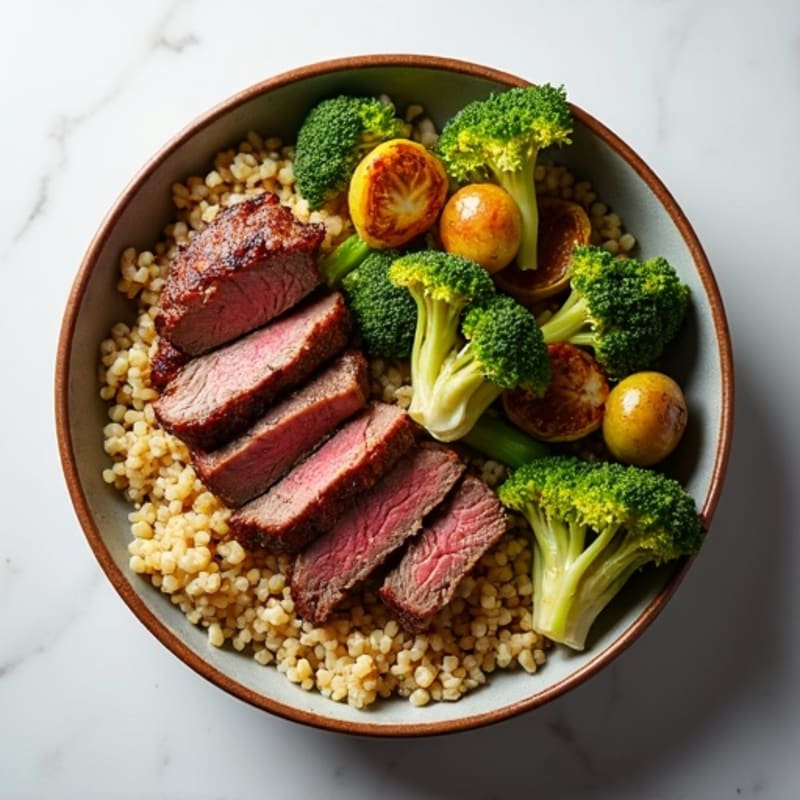 Grilled Steak and Quinoa Vegetable Bowl