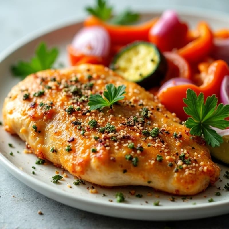 Crispy Lemon-Herb Chicken with Roasted Vegetables