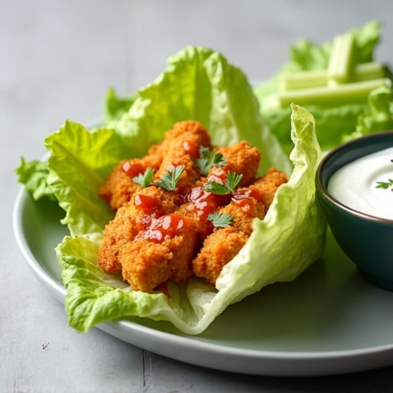 Crispy Buffalo Chicken Lettuce Wraps