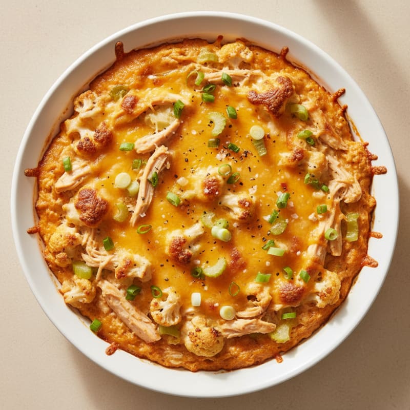 Creamy Buffalo Chicken Dip Bake
