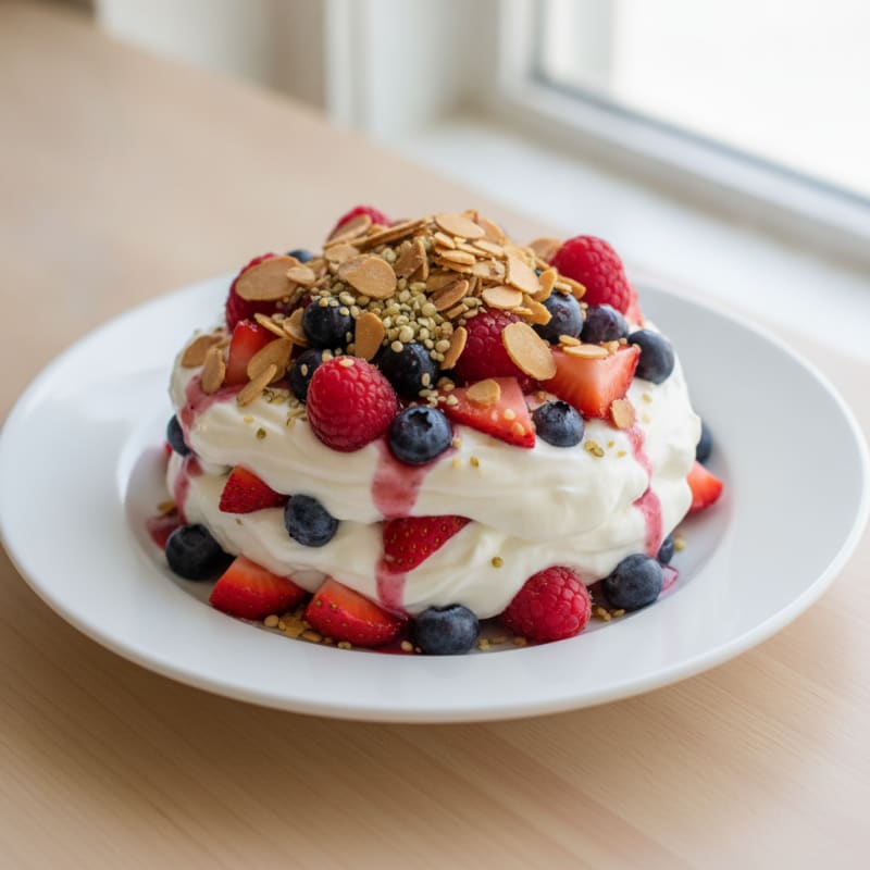 Greek Yogurt Protein Parfait with Mixed Berries