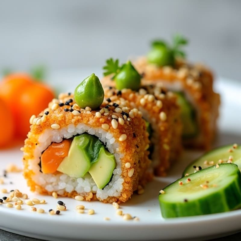 Crispy Tofu and Avocado Sushi Rolls