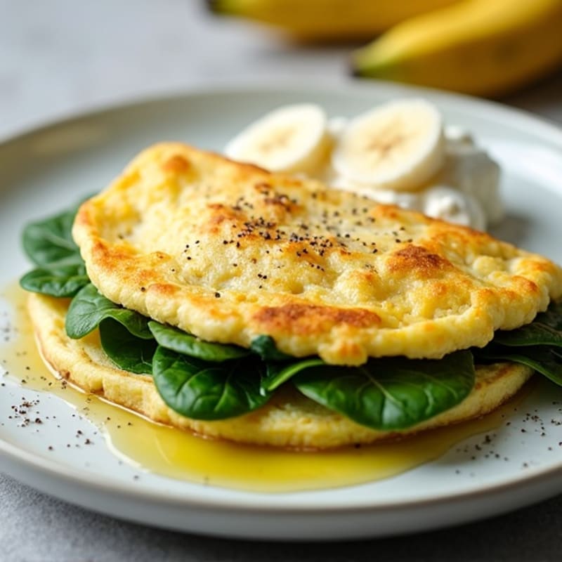 Egg White and Spinach Omelette with Cottage Cheese
