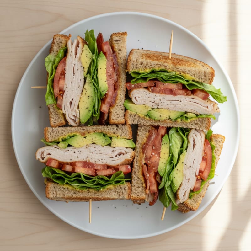 Turkey Club Sandwich with Avocado