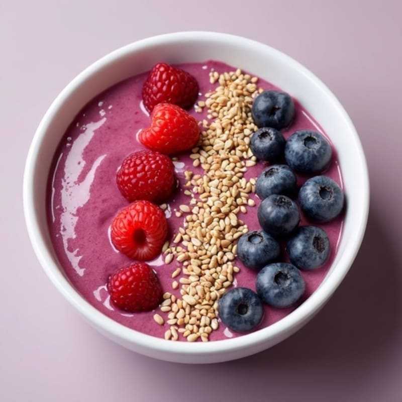 Silken Tofu Berry Smoothie Bowl with Hemp Seeds