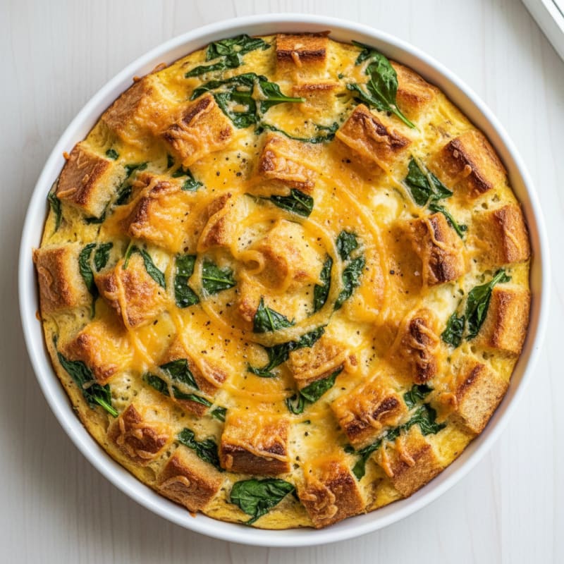 Golden Cheesy Egg Toast Bake