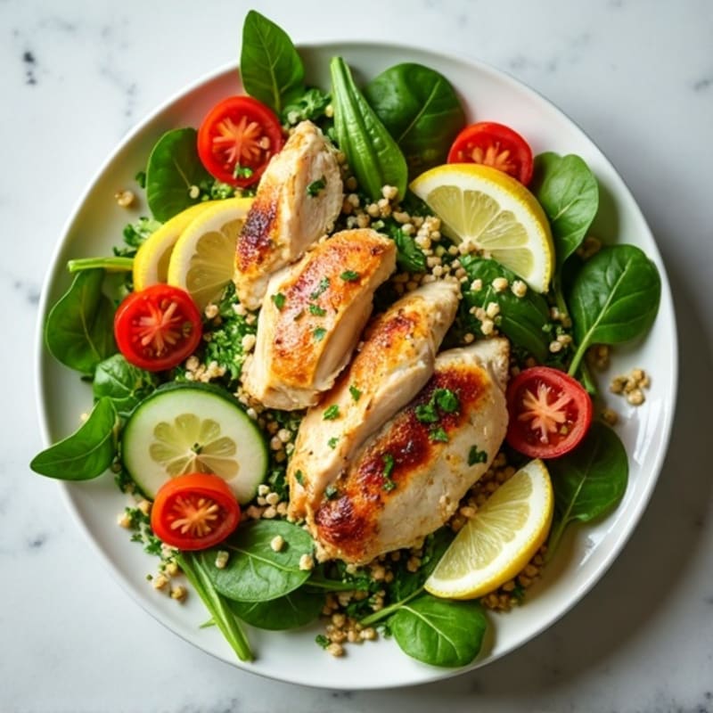 Lemon Herb Chicken Salad with Crisp Greens