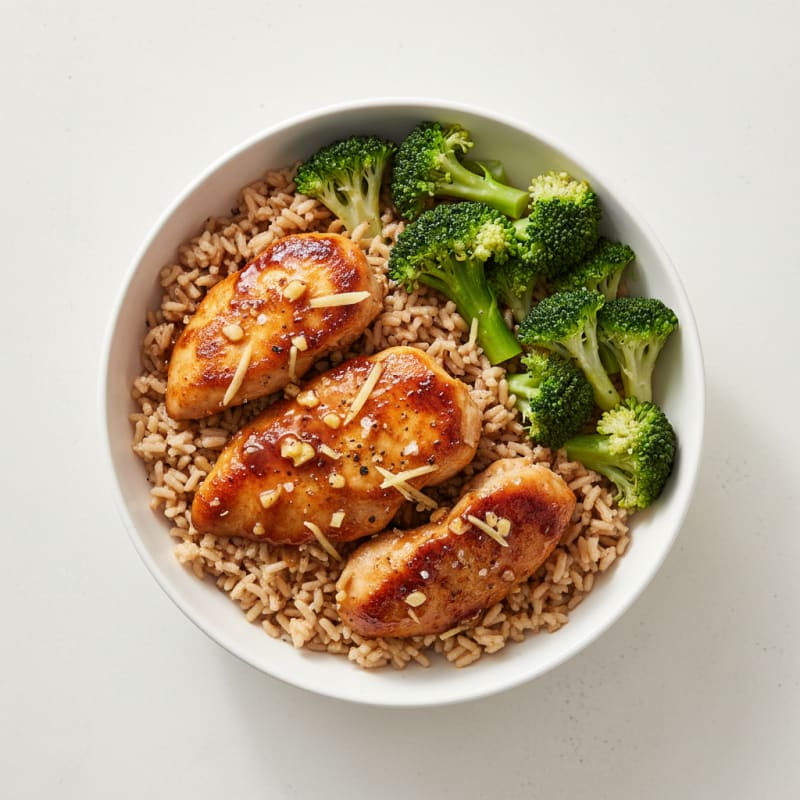 Crispy Honey-Garlic Chicken Bowls
