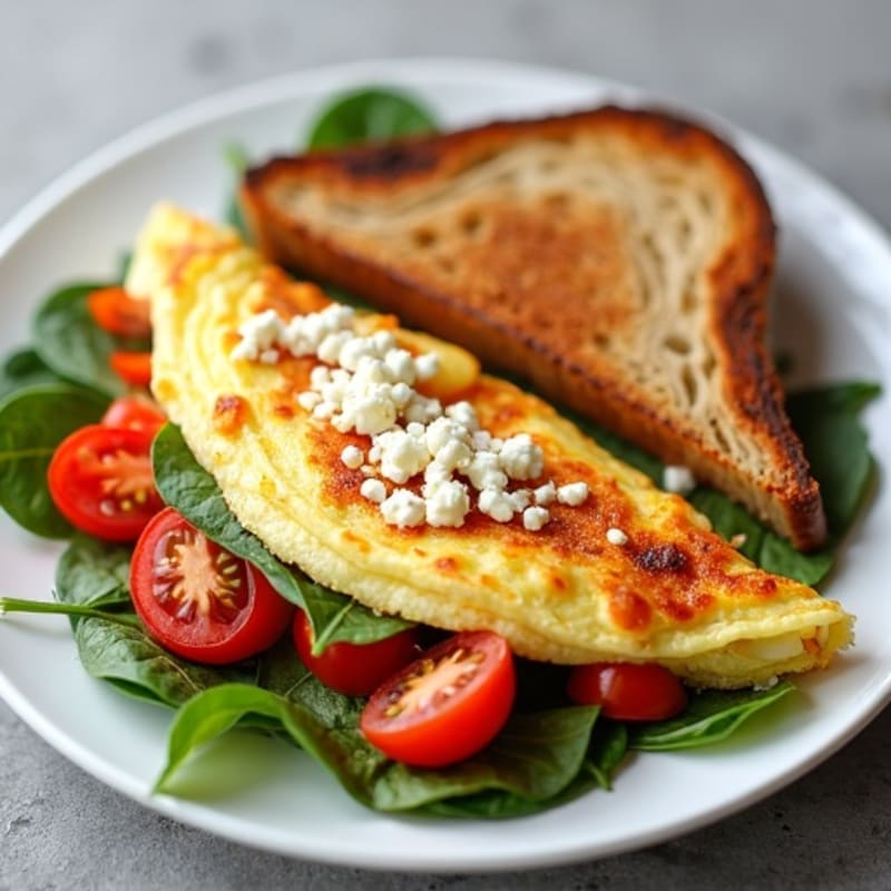Fluffy Egg White Omelet with Roasted Vegetables