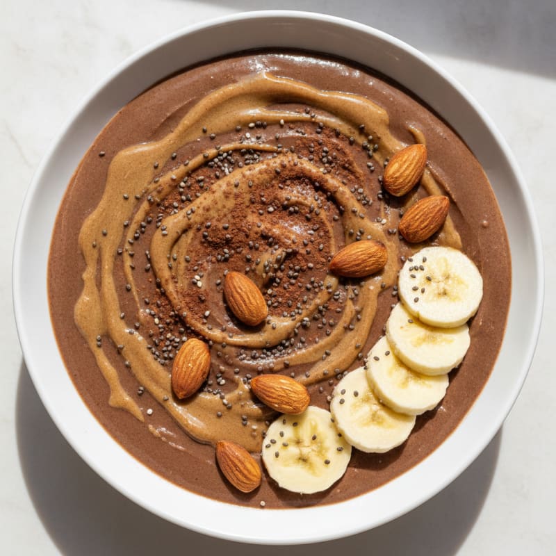 Chocolate Protein Smoothie Bowl with Almond Butter