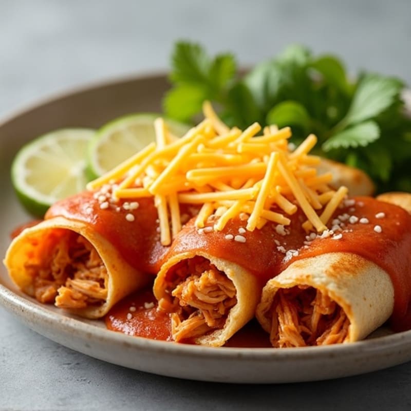 Chili-Lime Shredded Chicken Enchiladas