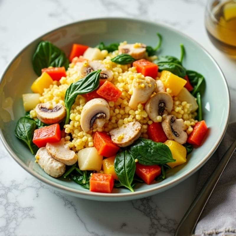 Egg White Vegetable Scramble with Lean Turkey and Spinach