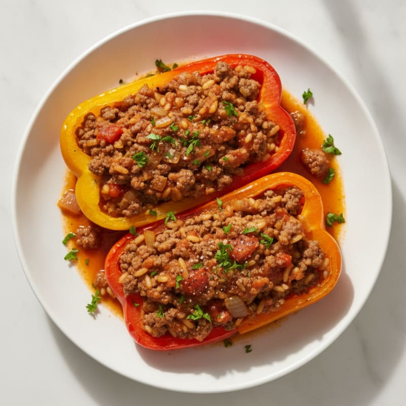 Hearty Beef and Rice Stuffed Peppers