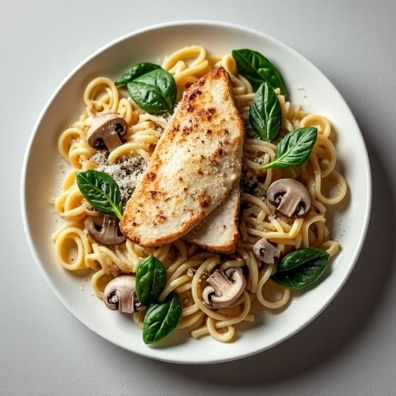Creamy Truffle Mushroom Whole Wheat Pasta
