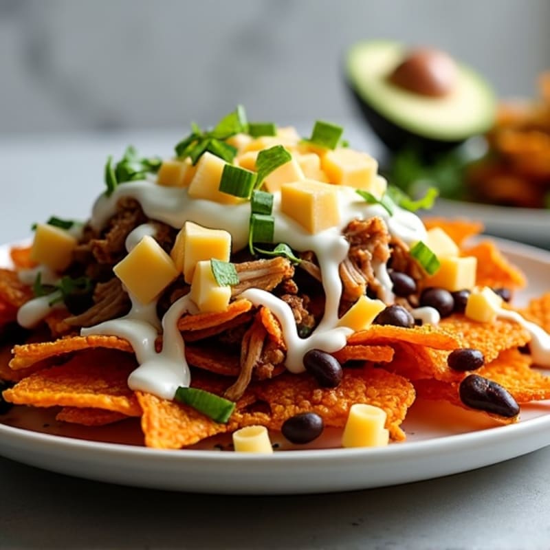 Sheet Pan Pulled Pork and Crispy Sweet Potato Nachos