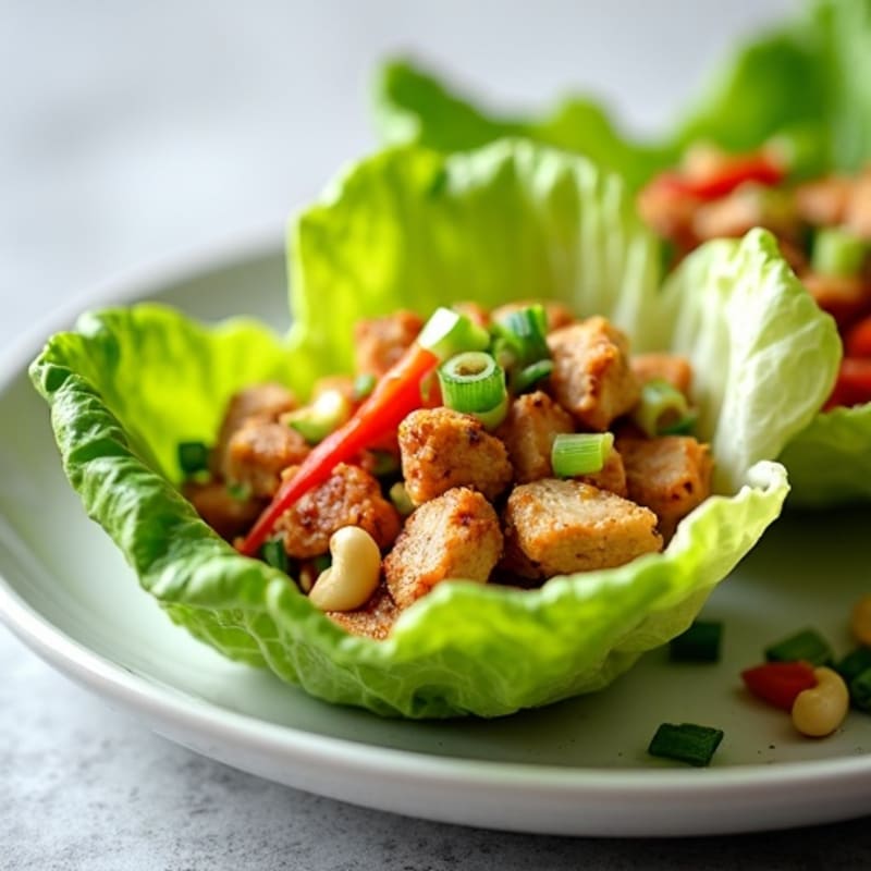 Asian-Spiced Chicken Lettuce Cups with Crunchy Water Chestnuts