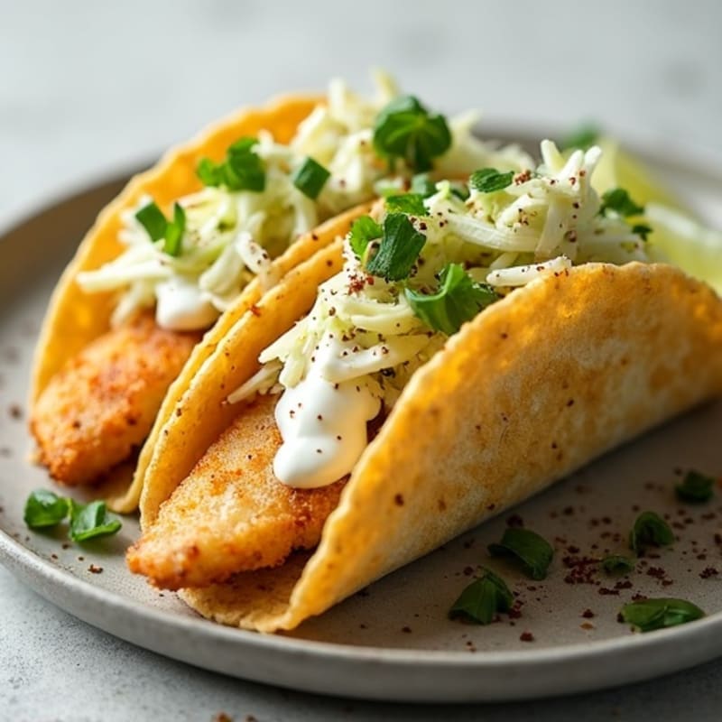 Crispy Baked Fish Tacos with Fresh Cabbage Slaw