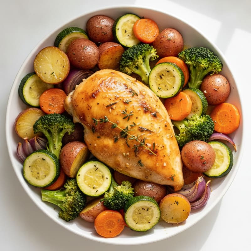 Herb-Roasted Chicken with Roasted Vegetables