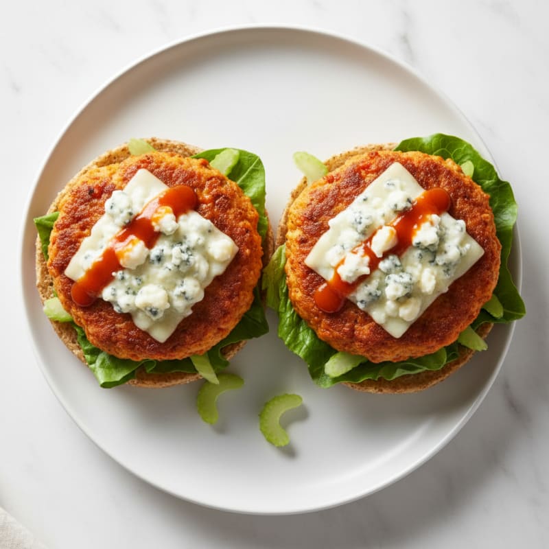 Crispy Buffalo Blue Cheese Burgers