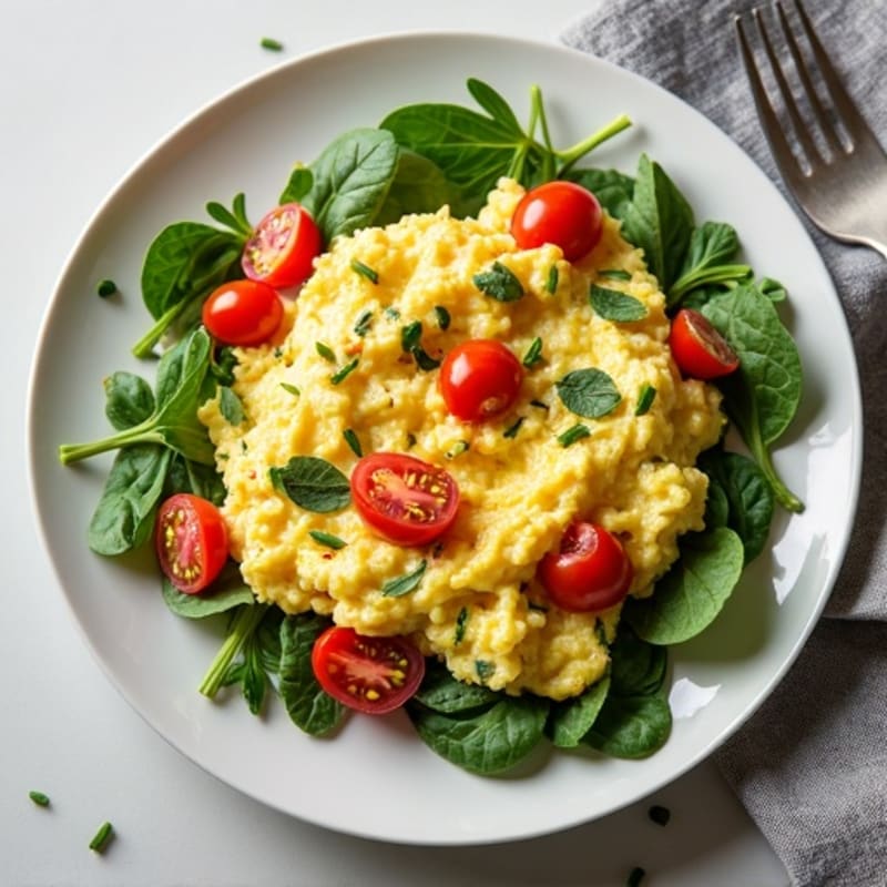 Fluffy Herb-Spinach Egg White Scramble