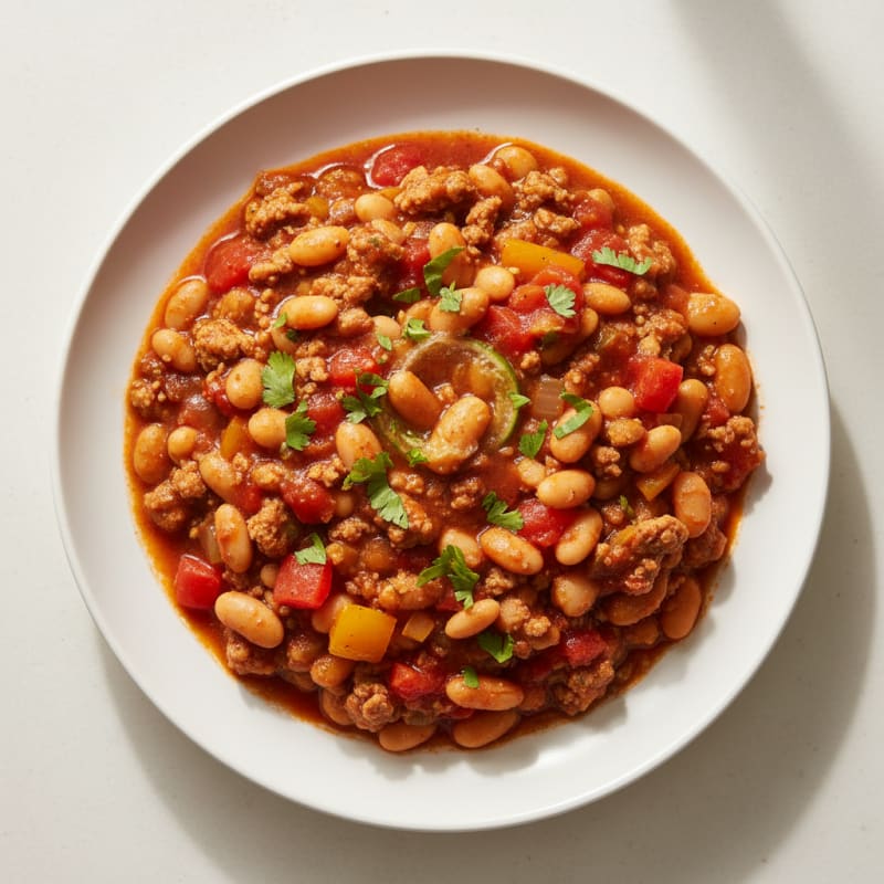 Lean Turkey and White Bean Chili with Bell Peppers