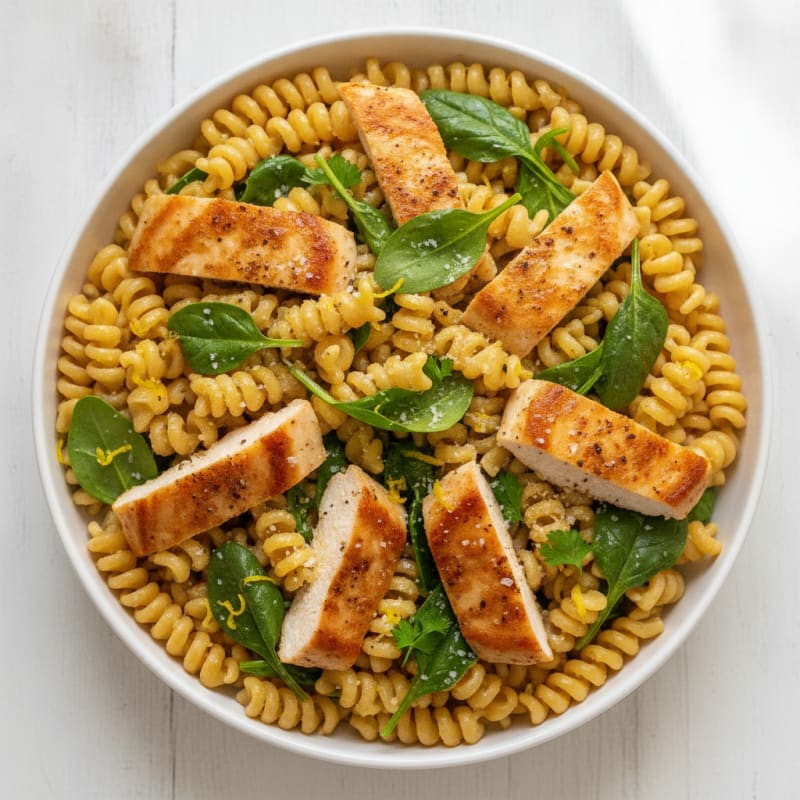 Garlic Herb Buttered Chickpea Pasta with Chicken