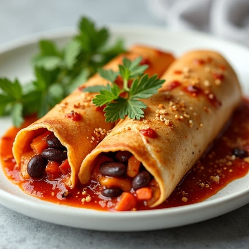 Spicy Chicken and Black Bean Baked Enchiladas