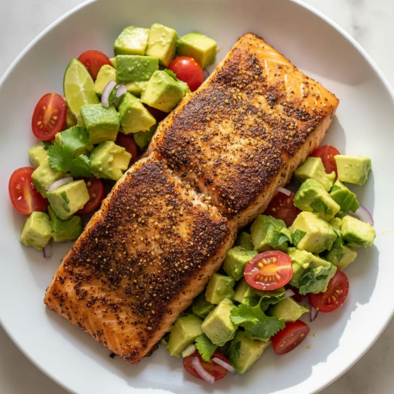 Blackened Salmon with Avocado Salsa