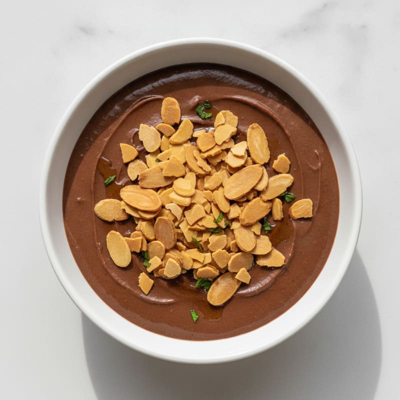 Silky Chocolate Protein Pudding with Almonds